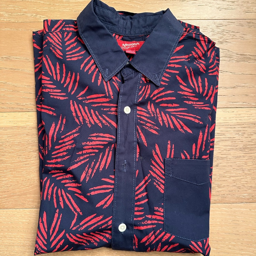 Navy and Red Patterned Shirt by All Saints